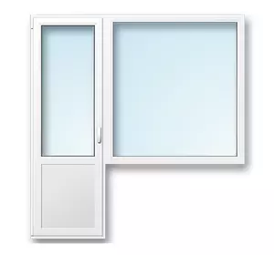 Балконний блок Двері 700*2150, Вікно 1300*1400 2 камерний склопакет
