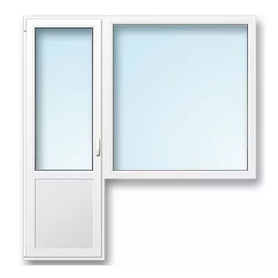 Балконний блок Двері 700*2150, Вікно 1300*1400 1 камерний склопакет